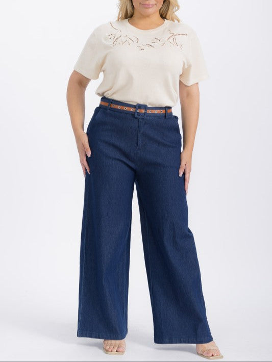 Denim Pants Belted-Extraordinary