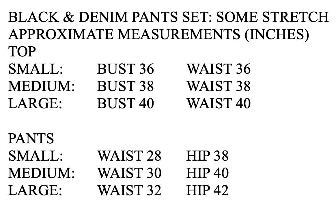 BLACK & DENIM PANTS SET