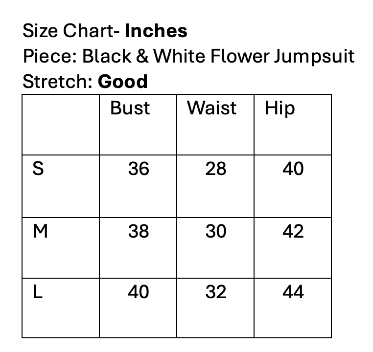 Black & White Flower Jumpsuit