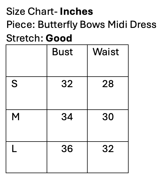 Butterfly Bows Midi Dress