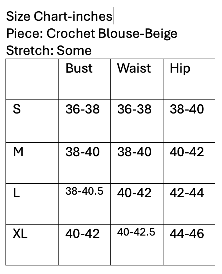 Crochet Beige Blouse