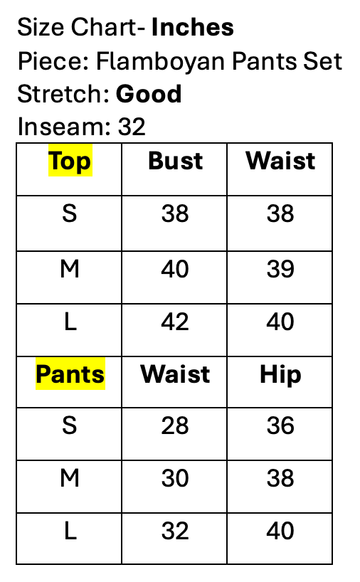 Flamboyan Pants Set