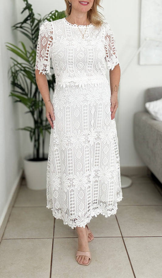 White Rose Skirt Set