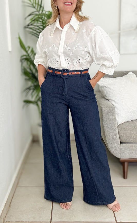 Sea Denim Pants- Belted
