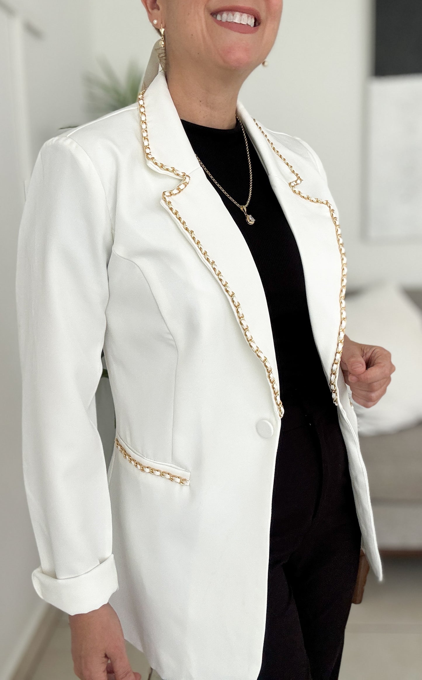Camellia Blazer-Off White