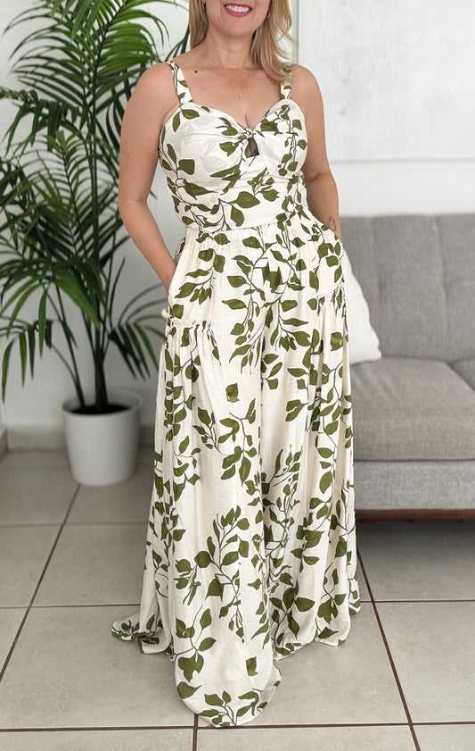 Green Leaves Pants Set