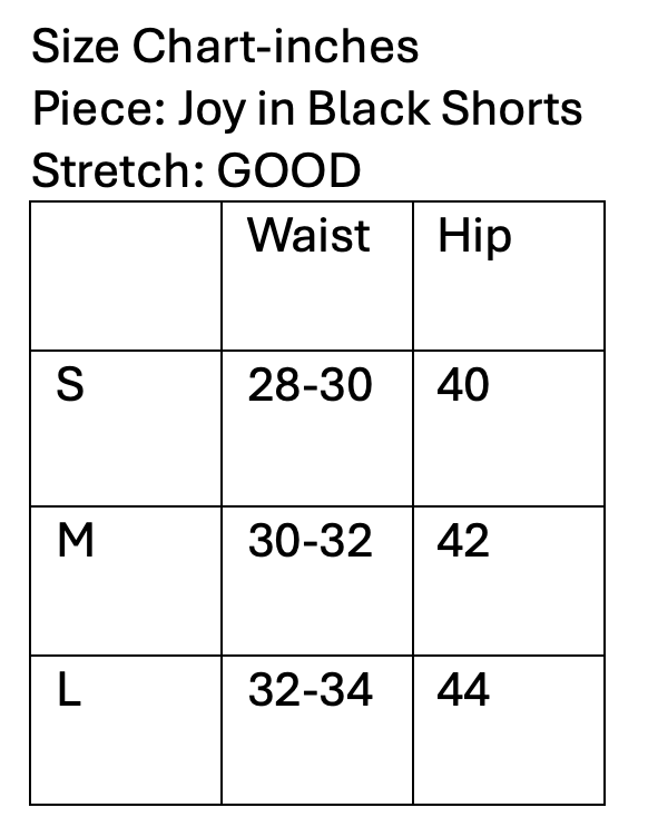 Joy in Black Shorts