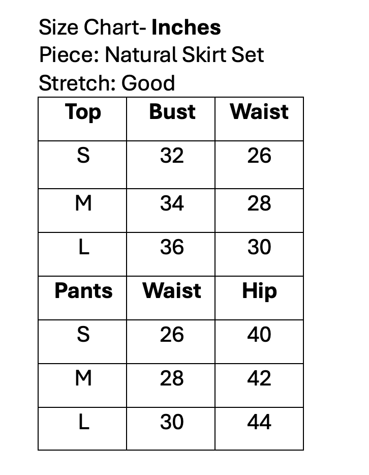 Natural Skirt Set