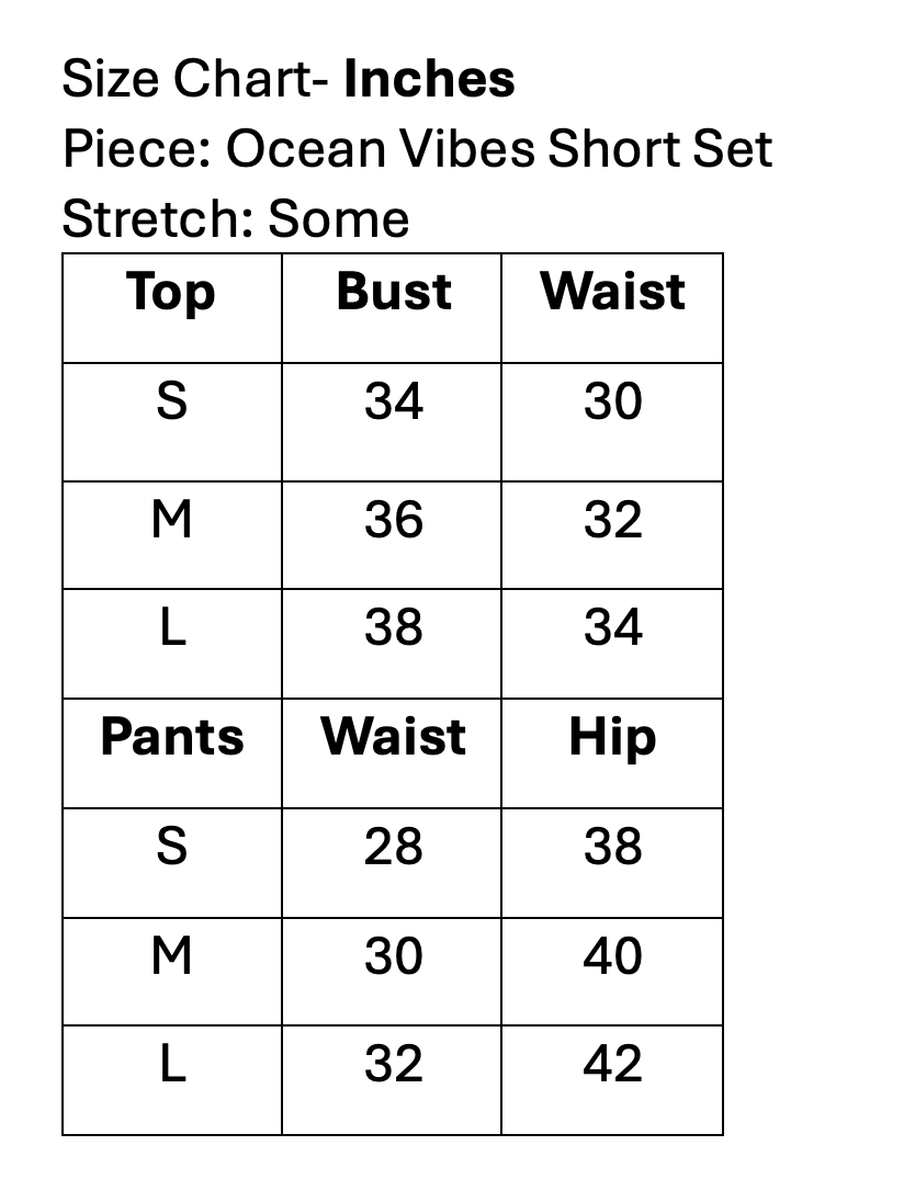 Ocean Vibes Short Set