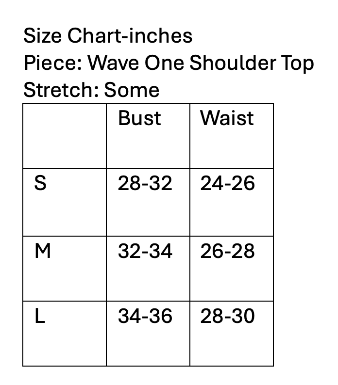 Wave-One Shoulder Black Crop Top