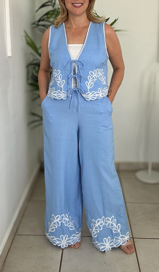 Caribbean Blue Pants Set