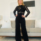 Elegant Black Jumpsuit with beautiful applications