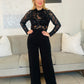 Elegant Black Jumpsuit with beautiful applications