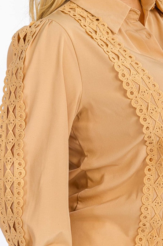 Long Sleeve Blouse- Curvy