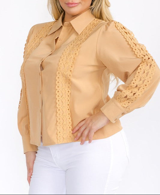 Long Sleeve Blouse- Curvy