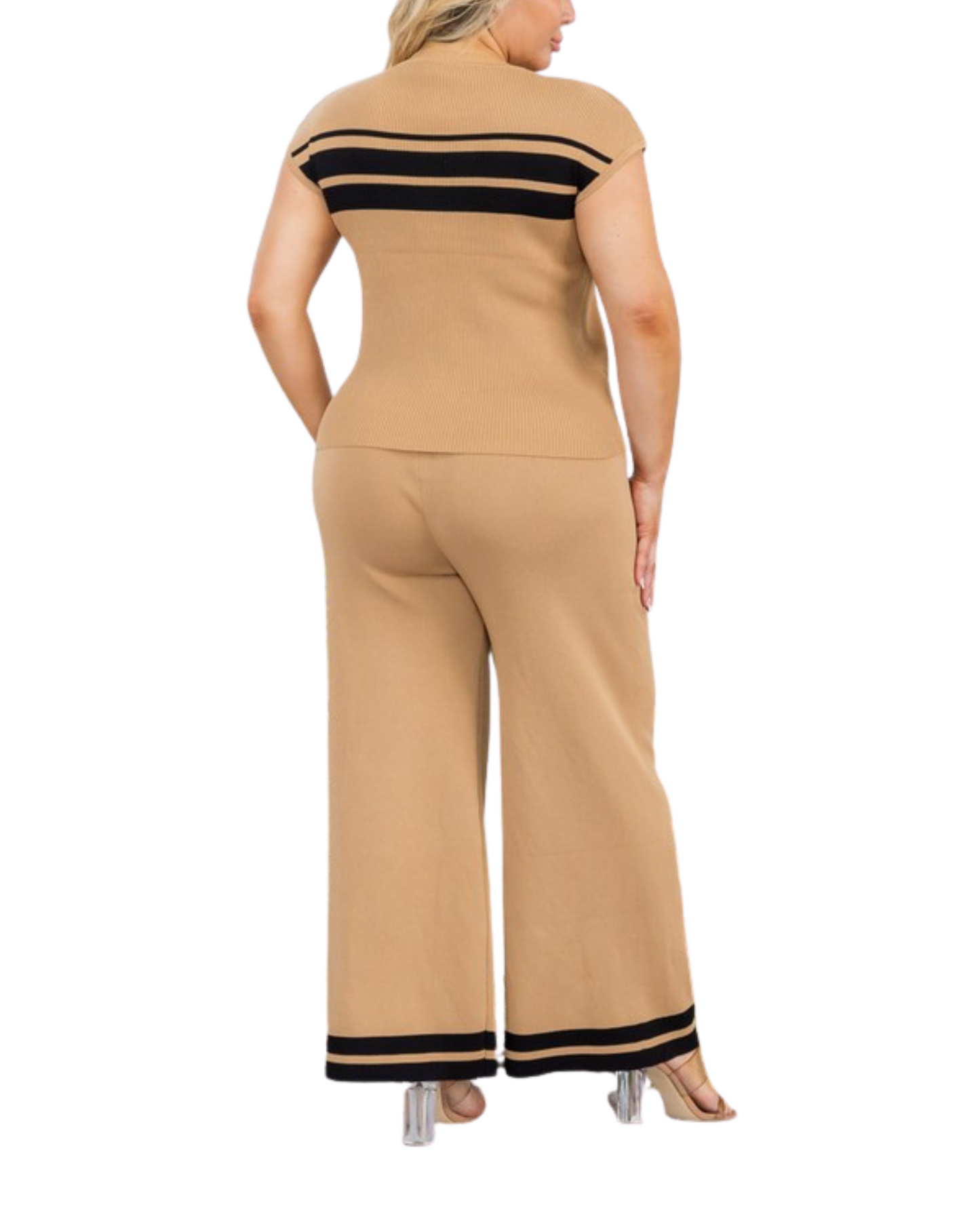 Knit Stretchy Pants Set-Curvy