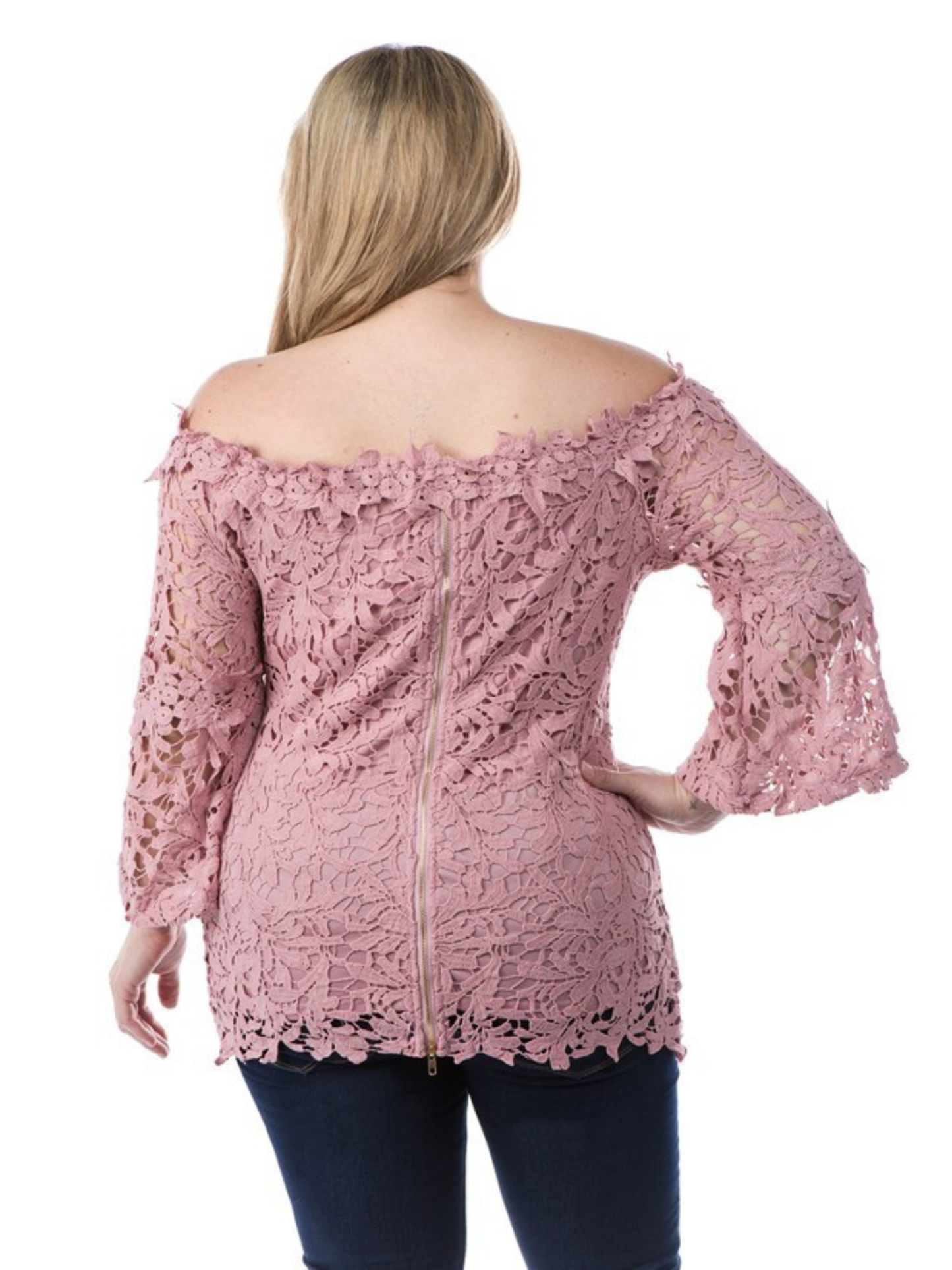 Off Shoulder Crochet Top- Curvy