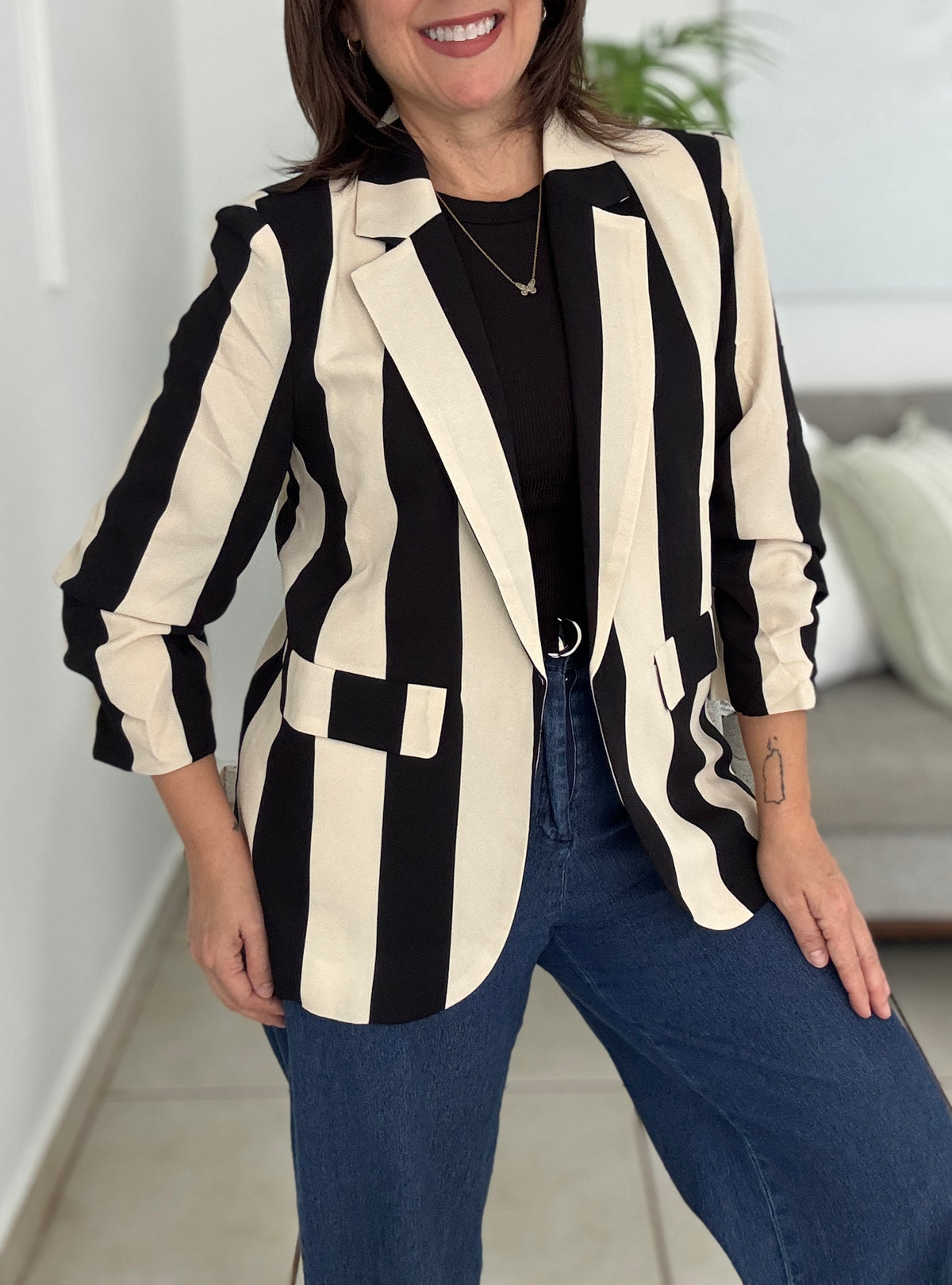 Black & Sand Blazer