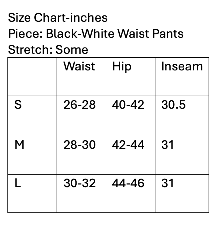 Black-White Waist Pants