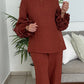 Brown Flowers Pants Set