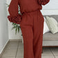 Brown Flowers Pants Set