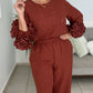 Brown Flowers Pants Set