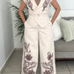 Brown Leaves Pants Set