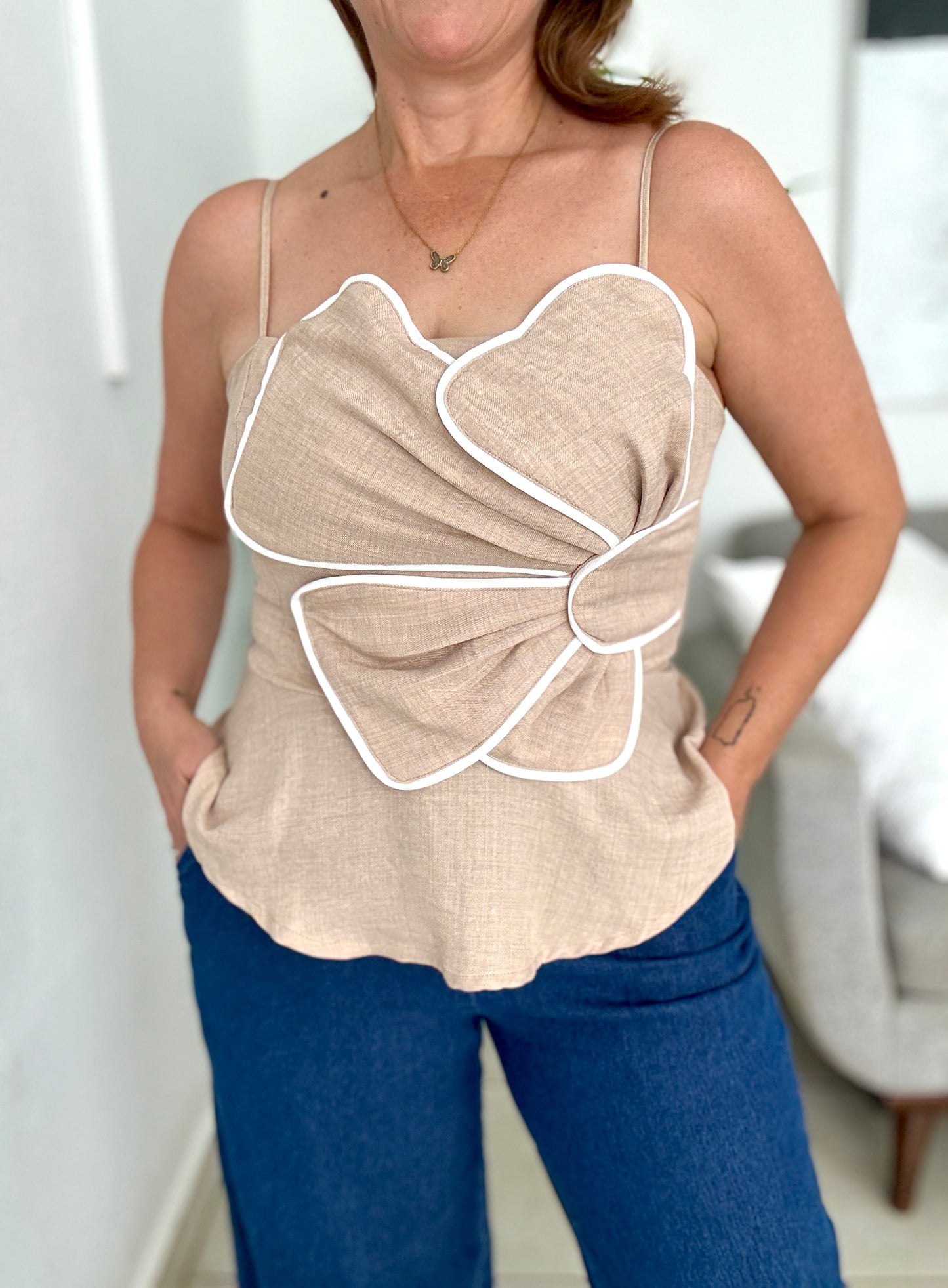 Flower Peplum Top
