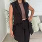 Flower Vest Black
