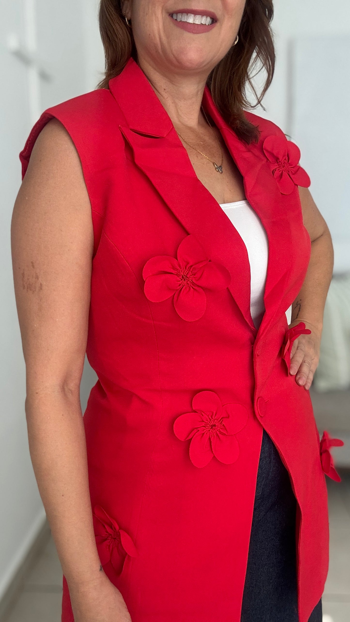 Flower Vest Red