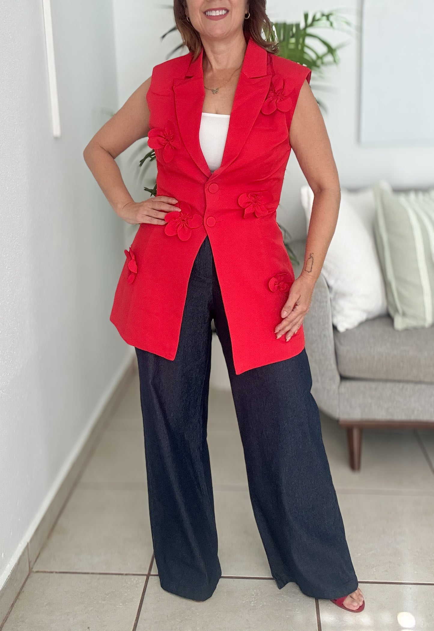 Flower Vest Red