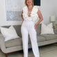 Elegant Ruffled Top Jumpsuit- Ivory