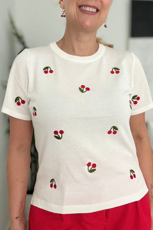 Cherry Off White Shirt