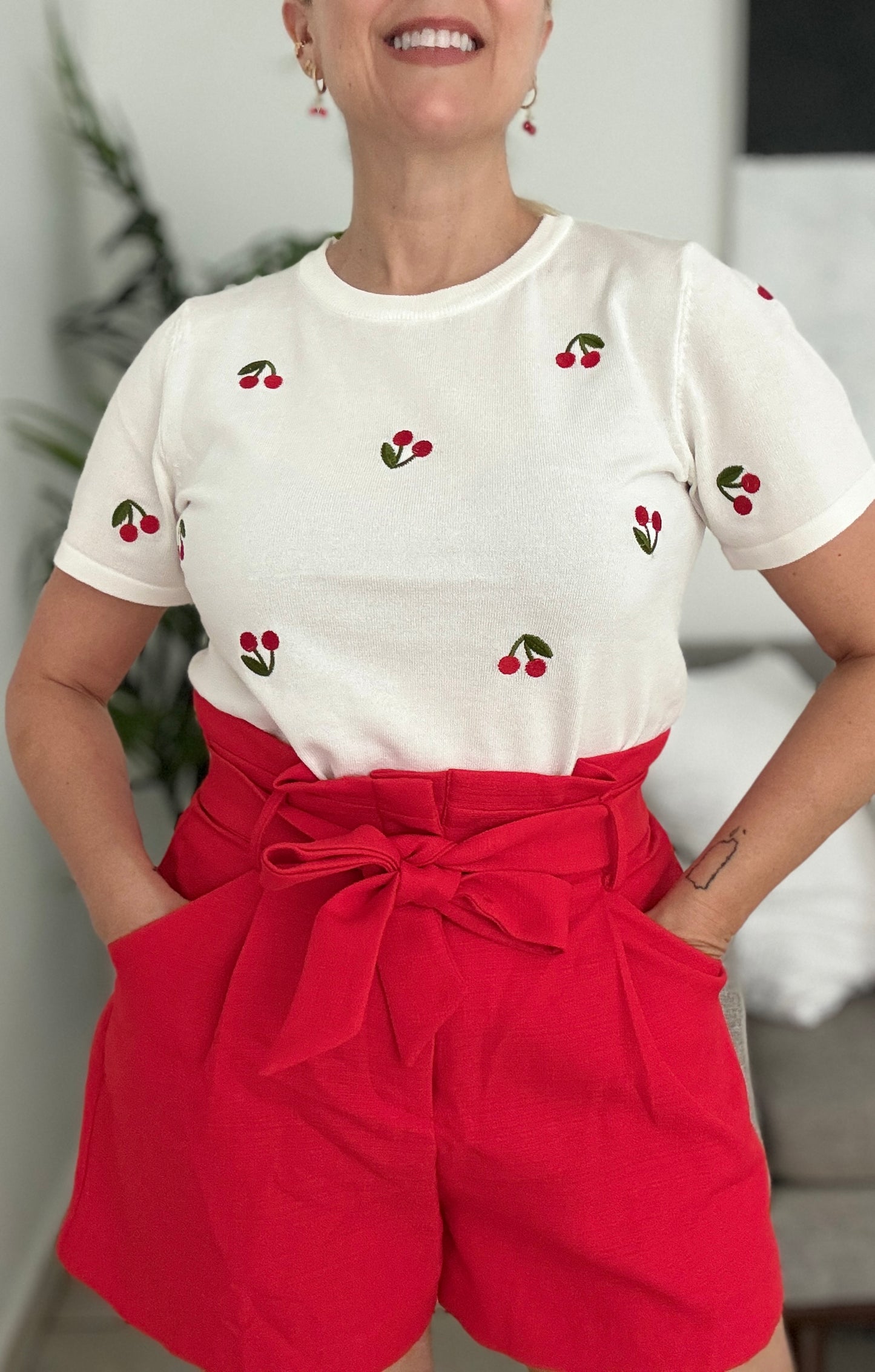 Cherry Off White Shirt