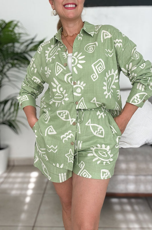 Green Short Set