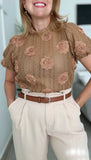 Brown Roses Top