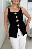Shell & Starfish Top-Black