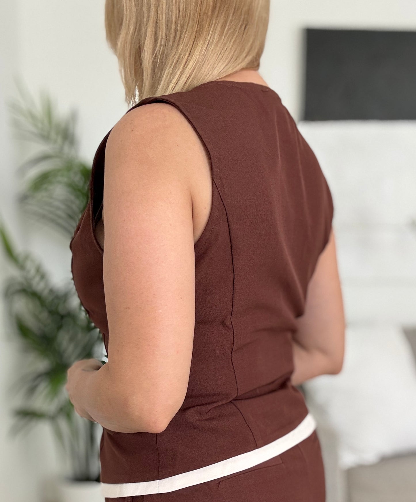 Elegant Flower Pant Set- Brown