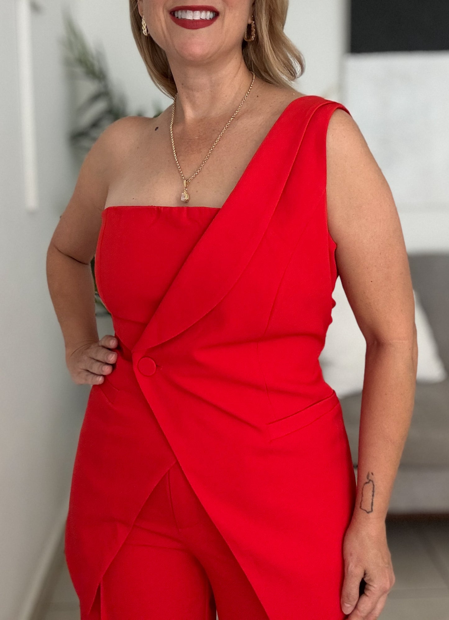 Red Desert Flower Pants Set