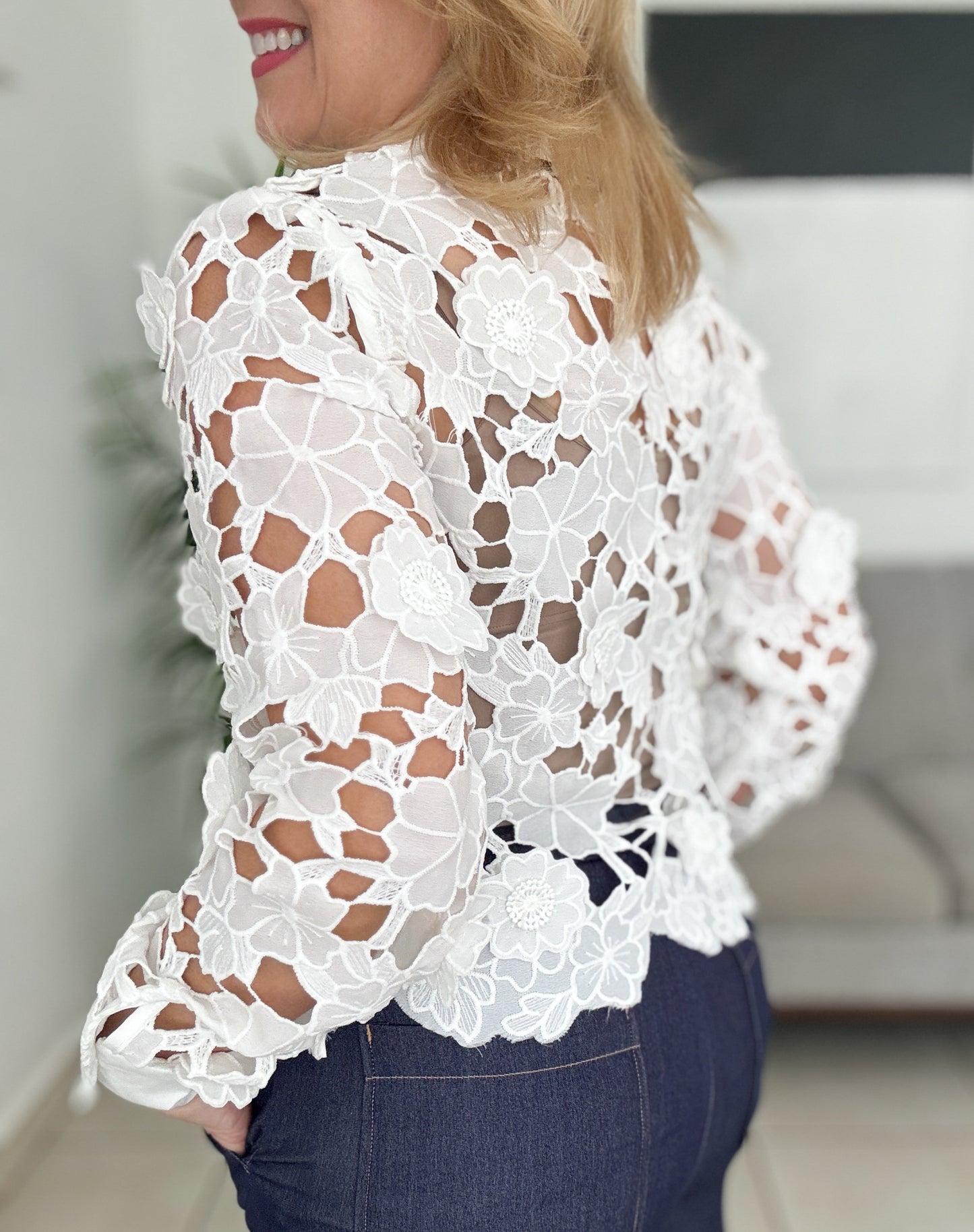 White Blossom Crochet Top