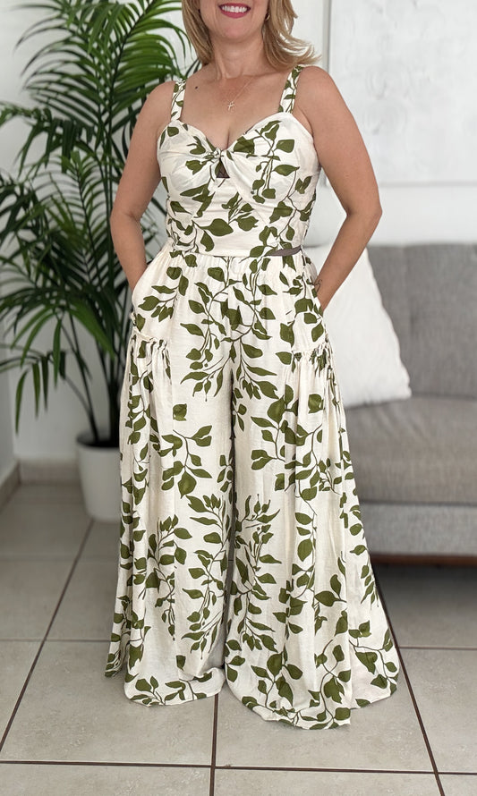 Green Leaves Pants Set
