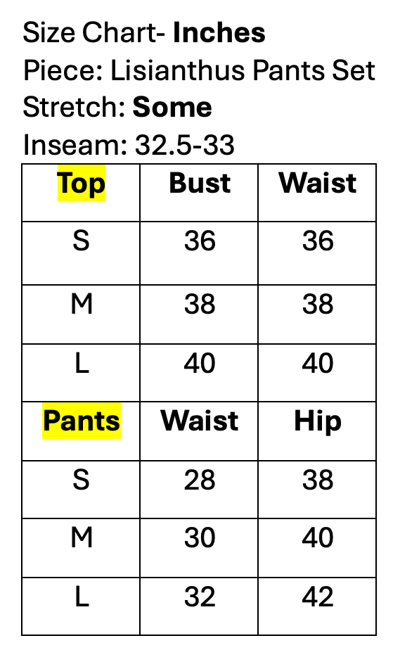 Lisianthus Pants Set