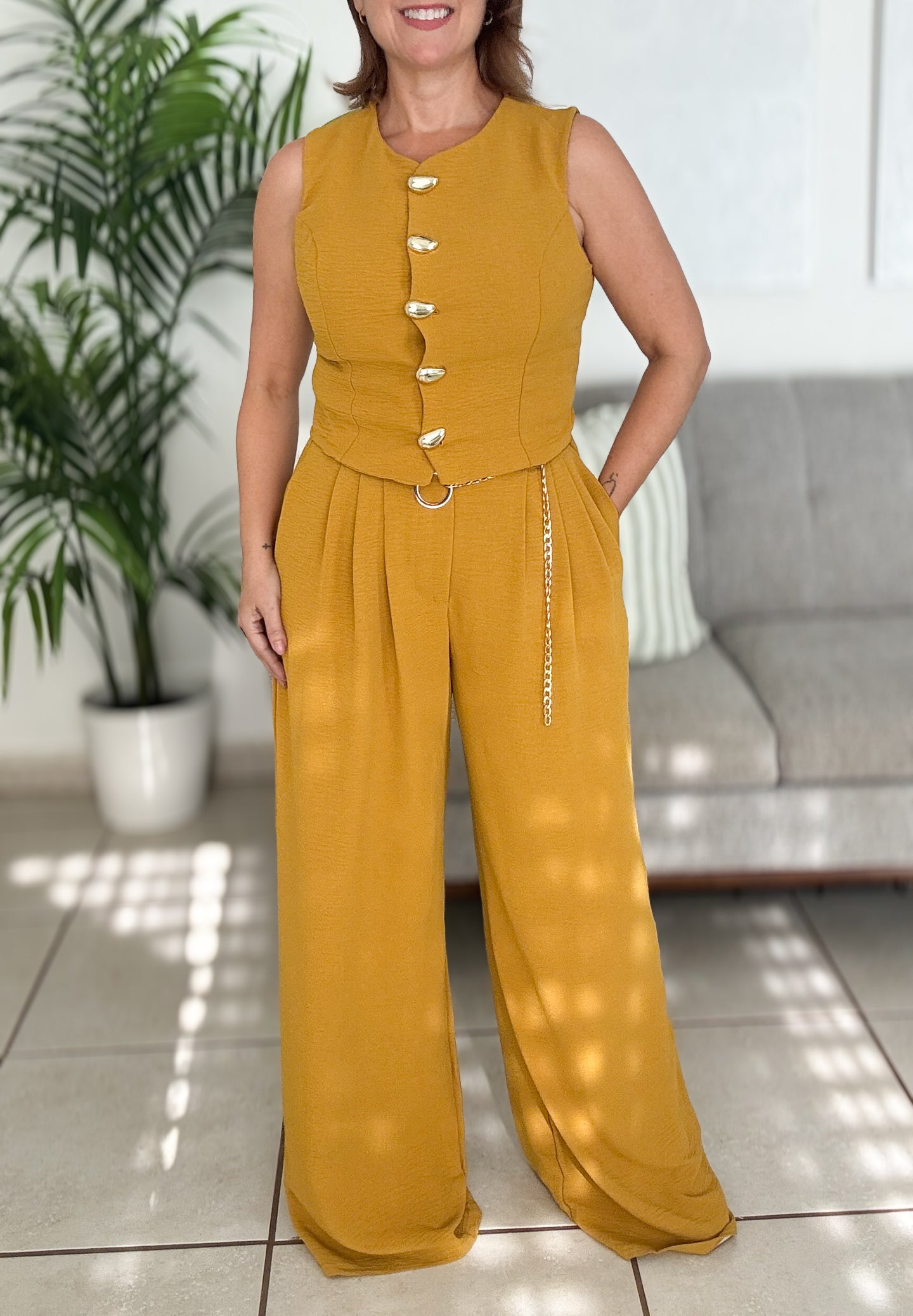 Mustard Pants Set