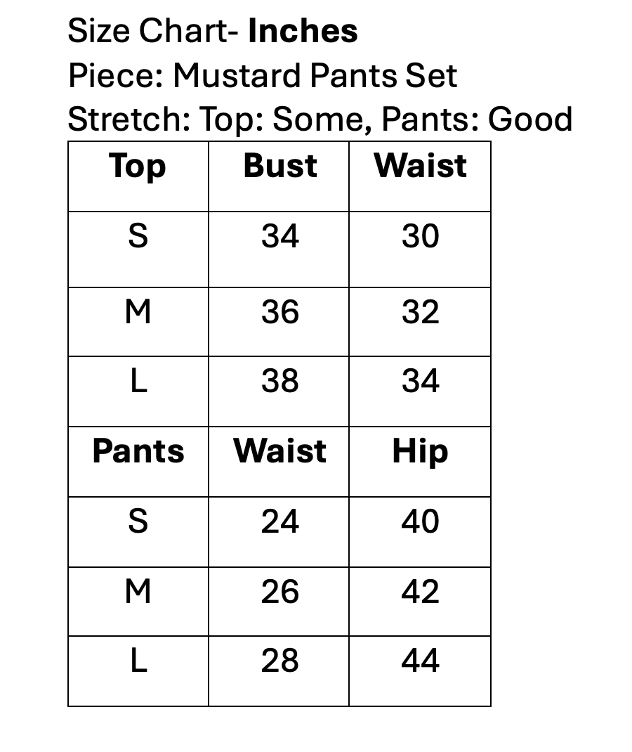 Mustard Pants Set