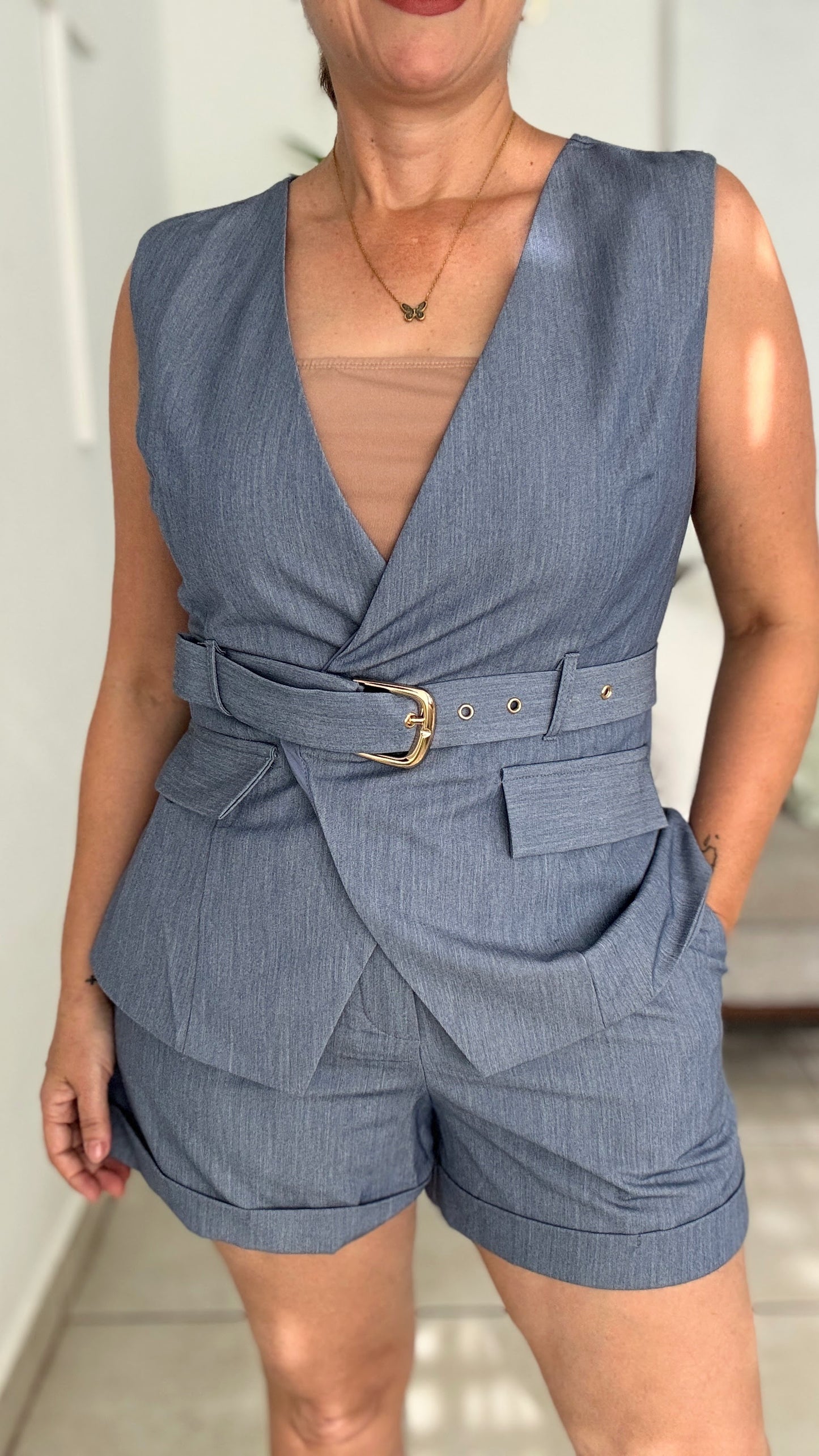 Ola Denim Short Set
