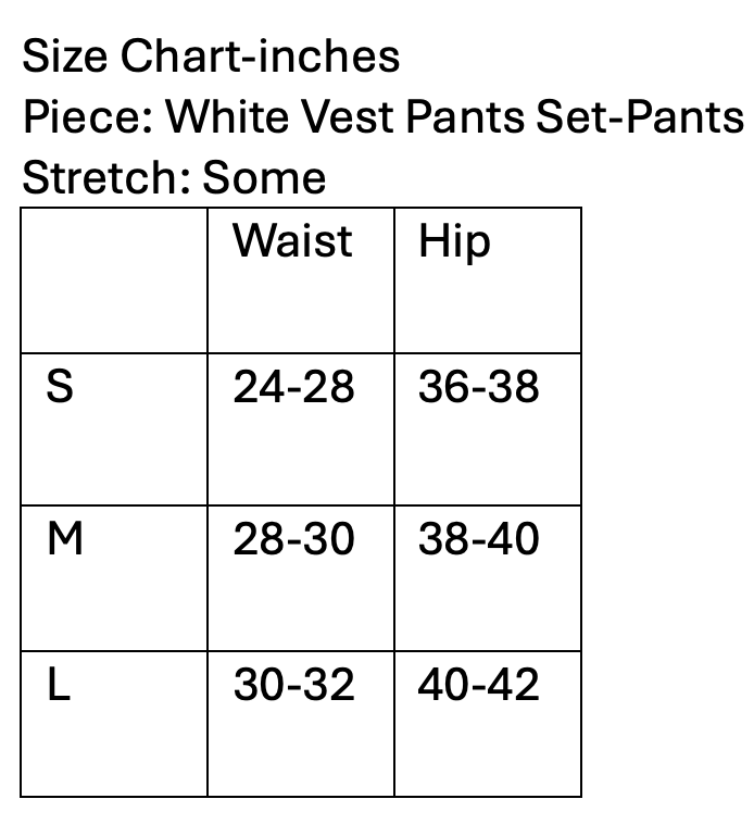 White Vest Pants Set