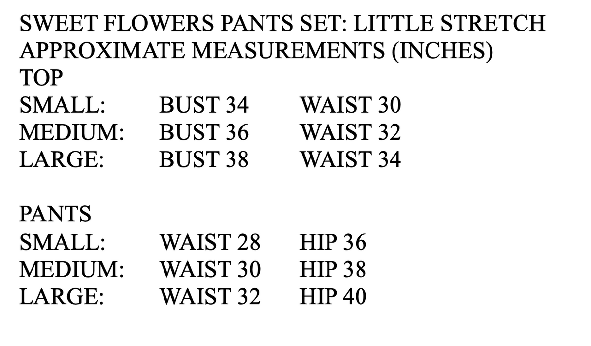 Sweet Flowers Pants Set