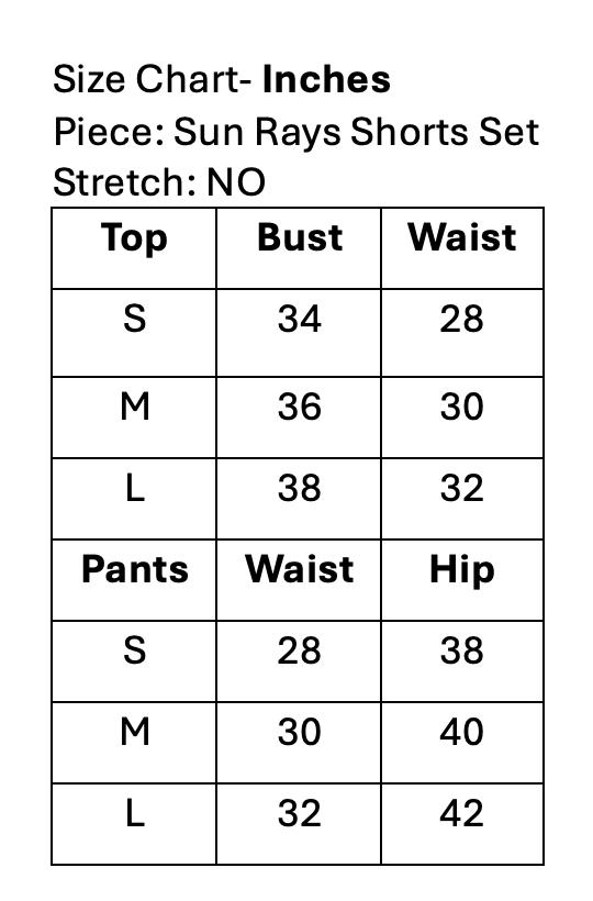 Sun Rays Short Set