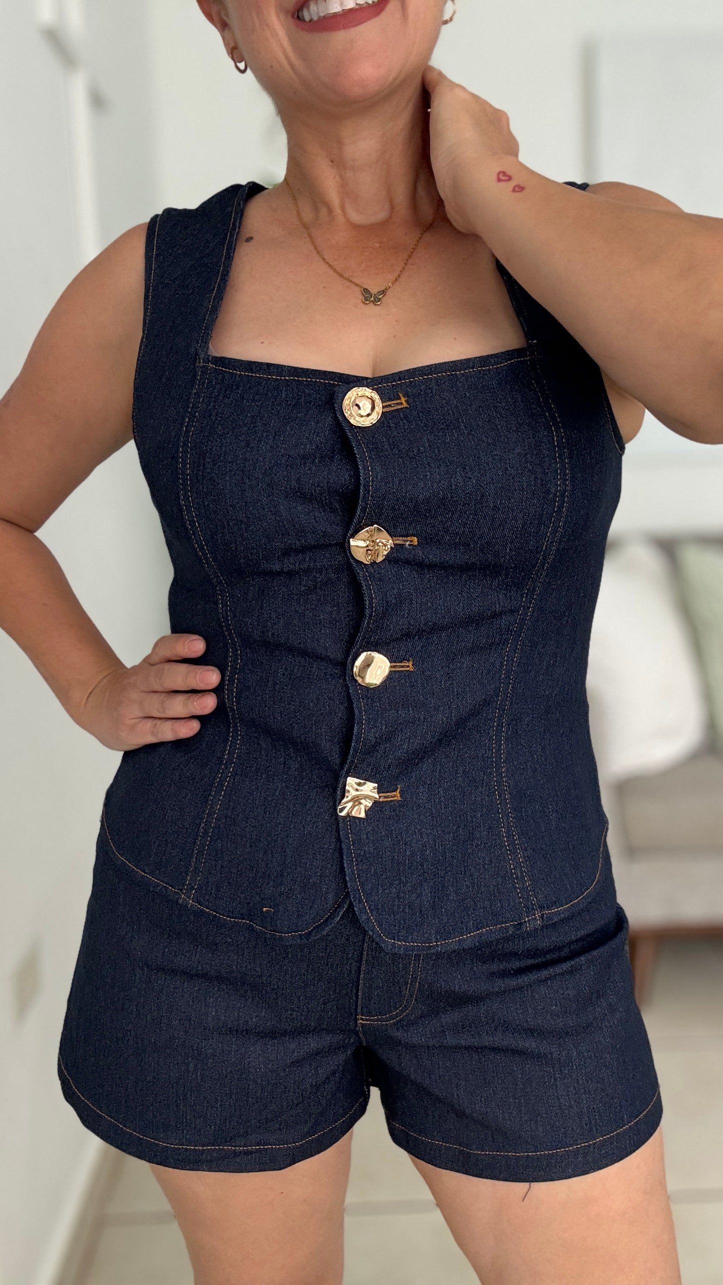 Tropic Dark Denim Short Set