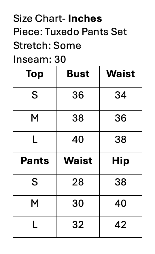 Tuxedo Pants Set